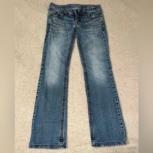 Refuge Runway Jeans Everyday Bootcut Size 0S Low Rise Stretch Medwash